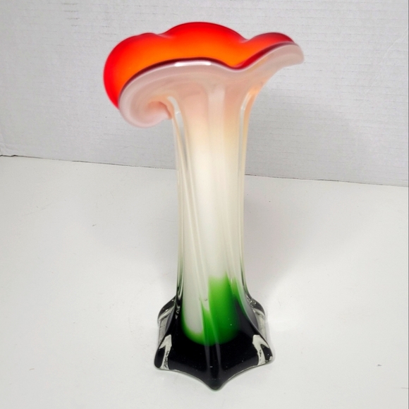 Murano Accents Beautiful Vintage Murano Art Glass Lily Vase Mint